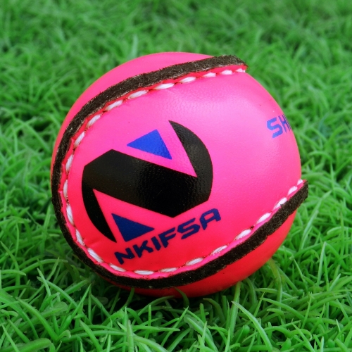 Pink shinty ball