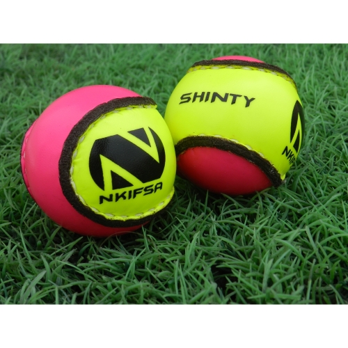 lemon yellow & pink shinty ball